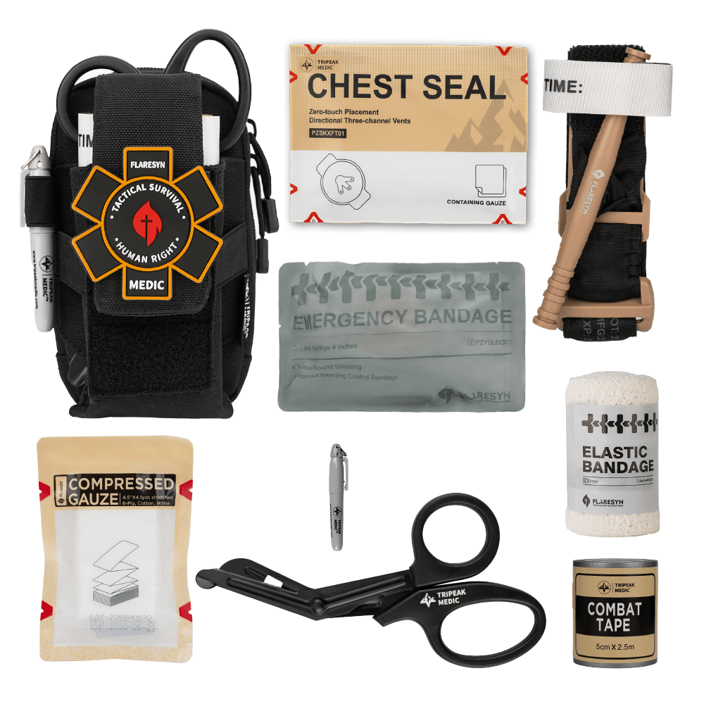EDC IFAK Trauma Kit Molle Tactical Pouch - FlareSyn