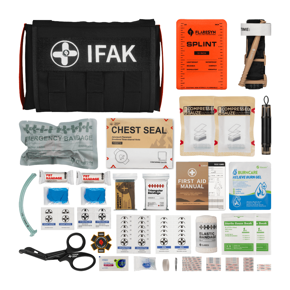 FlareSyn Vehicle Headrest Trauma IFAK Kit - Tactical MOLLE Mounting Scenario
