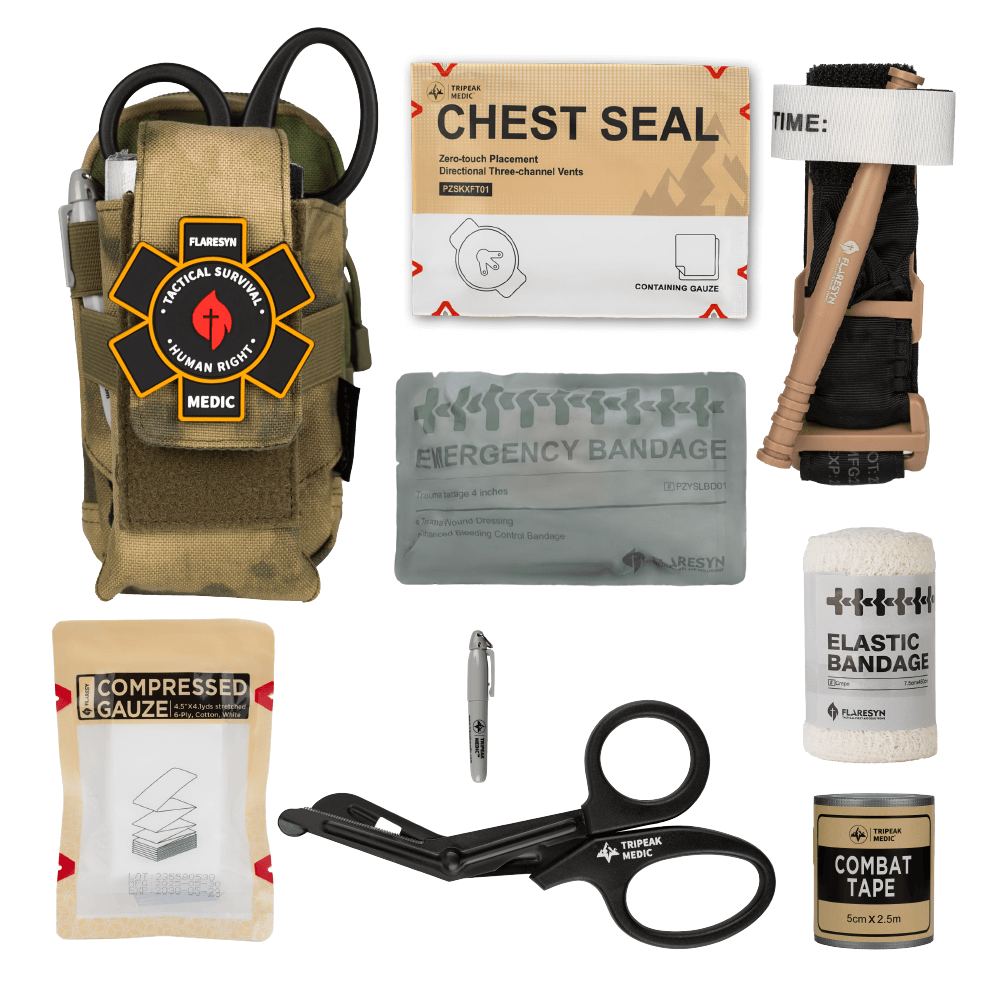 EDC IFAK Trauma Kit Molle Tactical Pouch - FlareSyn