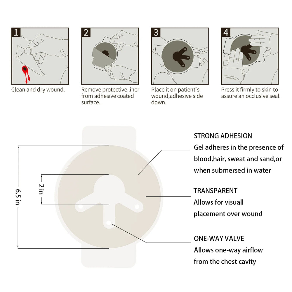 FlareSyn Vented Chest Seal - Trauma Care - Field Application and Emergency Action