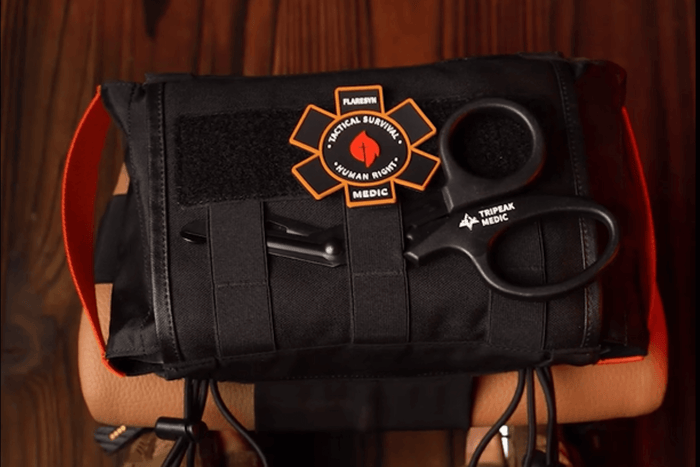 A modern urban professional walking in a city, showing a side-by-side comparison of their normal appearance versus the hidden FlareSyn trauma gear beneath their clothing.