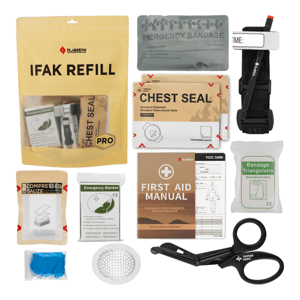 Tactical Trauma Kit(A) - Refill IFAK for Emergency Bleeding Control - FlareSyn