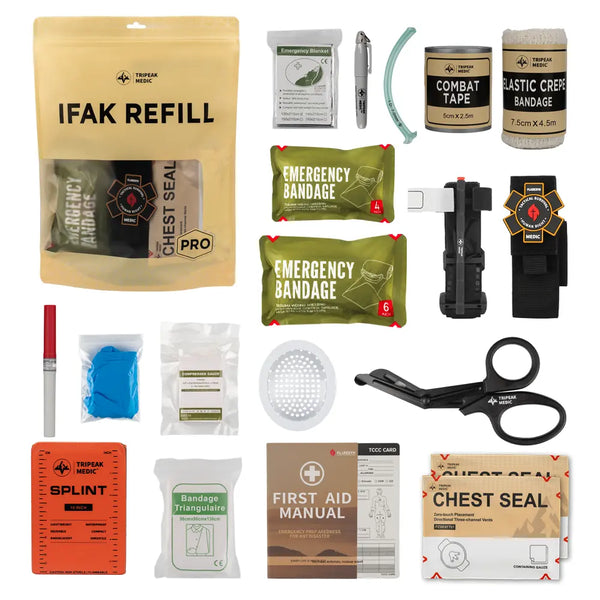 Tactical Trauma Kit(B) - Refill IFAK With Metal Tourniquet - FlareSyn