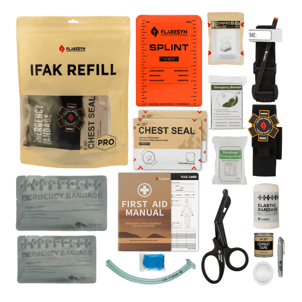 Tactical Trauma Kit(B) - Refill IFAK With Metal Tourniquet - FlareSyn