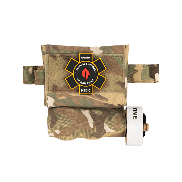 Multicam Micro Trauma EDC MOLLE Pouch with Rapid Deploy Tourniquet Sleeve - FlareSyn