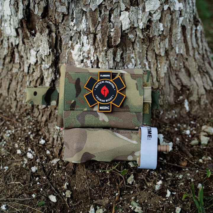 Multicam Micro Trauma EDC MOLLE Pouch with Rapid Deploy Tourniquet Sleeve - FlareSyn