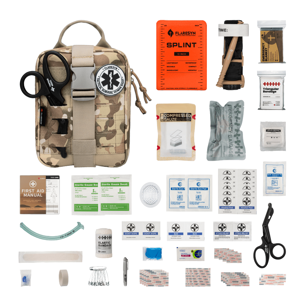 Tactical First Aid Bundle - IFAK Medical Trauma Kit For Military, TCCC Responder