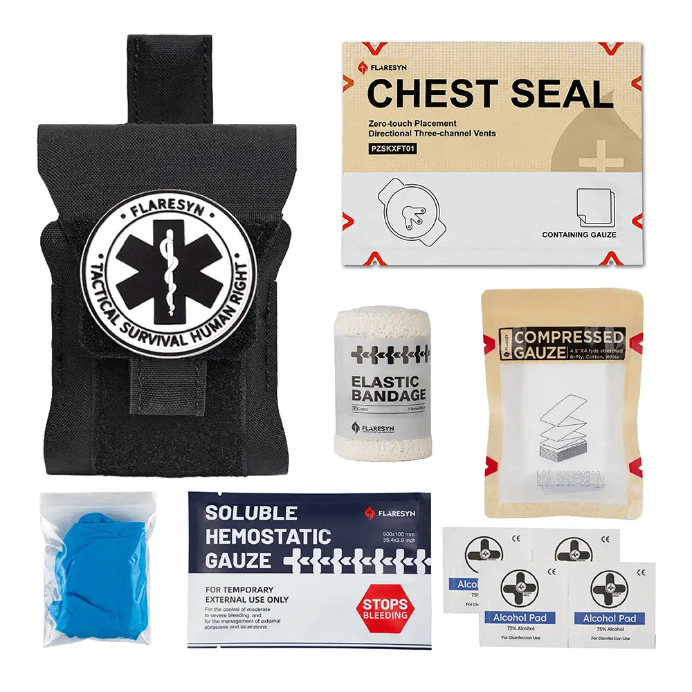 Flaresyn™ Wallet IFAK | Slim EDC Pocket Trauma Kit (Pre-filled)