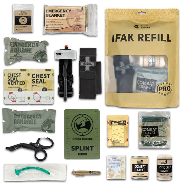 Tactical Trauma Kit(B) - Refill IFAK With Metal Tourniquet - FlareSyn